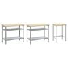 vidaXL Work Bench Set with Shelf with Storage 3 pcs Grey Steel