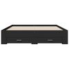 vidaXL Bed Frame with Drawers without Mattress Black 140x200 cm