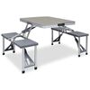 vidaXL Folding Camping Table with 4 Seats Steel Aluminium