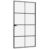 vidaXL Interior Door Black 102x201.5 cm Tempered Glass&Aluminium