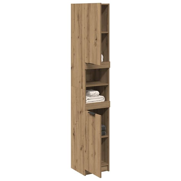 vidaXL Bathroom Cabinet Artisan Oak 32x34x188.5 cm Engineered Wood