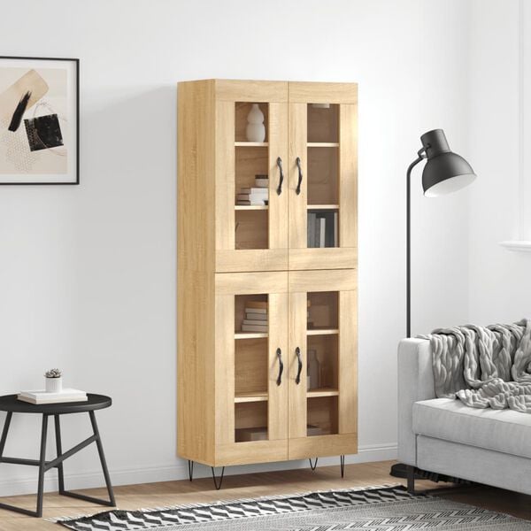 vidaXL Highboard Sonoma Oak 69.5x34x180 cm Engineered Wood