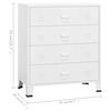 vidaXL Industrial Drawer Cabinet White 78x40x93 cm Metal