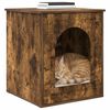 vidaXL Cat House Smoked Oak 53 x 52 x 62 cm Engineered Wood