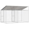 vidaXL Dog Cage with Roof Silver 400 x 200 x 258 cm Steel and PE