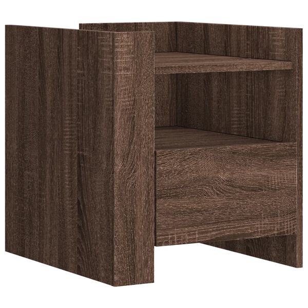 vidaXL Bedside Cabinet Brown Oak 45x50x50 cm Engineered Wood