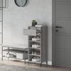 vidaXL Shoe Rack Grey Sonoma 40x36x105 cm Engineered Wood