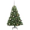vidaXL Artificial Christmas Tree with 150 LEDs Green 150 cm PE and PVC