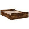 vidaXL Bed Frame with Drawers without Mattress Smoked Oak 140x190 cm