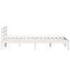 vidaXL Bed Frame White 225.5 x 165.5 x 69.5 cm Solid Pine Wood