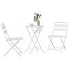 vidaXL Bistro Set Folding 3 pcs White Steel