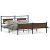 vidaXL Metal Bed Frame without Mattress Brown Oak 183x213 cm