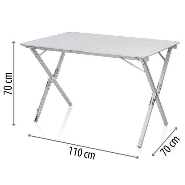Campart Travel Camping Roll-Up Table Texas Aluminium 110x70x70 cm
