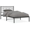 vidaXL Metal Bed Frame without Mattress with Headboard Black 100x190cm