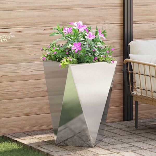 vidaXL Planter 2 pcs Silver 50 x 50 x 75 cm Stainless Steel