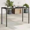 vidaXL Garden Table with Glass Top Black 115x54x74 cm Poly Rattan
