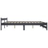 vidaXL Bed Frame without Mattress Dark Grey Solid Pinewood 200x200 cm (322025+2x321990)