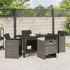 vidaXL Garden Dining Set 5 pcs Grey Poly Rattan