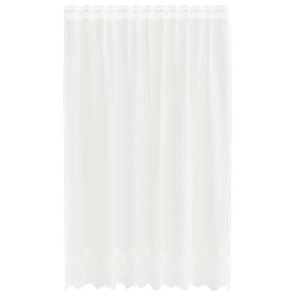 vidaXL Lace Curtain with Curtains Floral White 140 x 150 cm Polyester