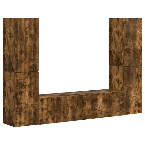 vidaXL TV Cabinet Set 6 pcs Smoked Oak Engineered Wood