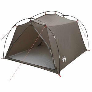 vidaXL Tunnel Tent Brown and Grey 2-Person