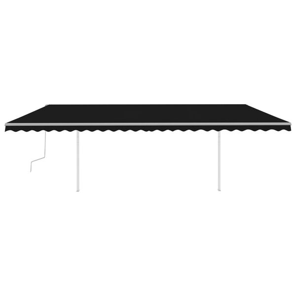 vidaXL Manual Retractable Awning with Posts 6x3.5 m Anthracite
