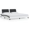 vidaXL Bed Frame with LED without Mattress "Zadar" White and Black 200x200 cm