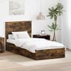 vidaXL Storage Bed with Drawer Smoked Oak 90 x 200 cm Engineered Wood