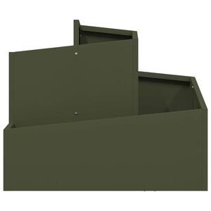 vidaXL Garden Planter Olive Green 60 x 60 x 50 cm Cold-rolled Steel