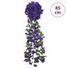 vidaXL Christmas Flower Garlands 3 pcs Dark Purple 85 cm