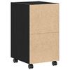 vidaXL Wheeled Side Cabinet Black Oak 33 x 38 x 60 cm Engineered Wood