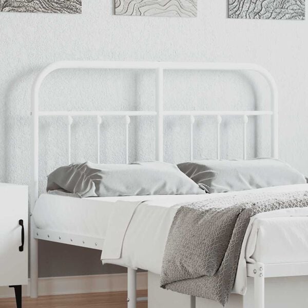 vidaXL Metal Replace Headboard White 120 cm