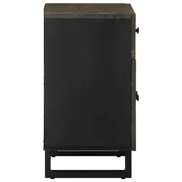 vidaXL Bedside Cabinet Black 50x33x60 cm Solid Wood Mango