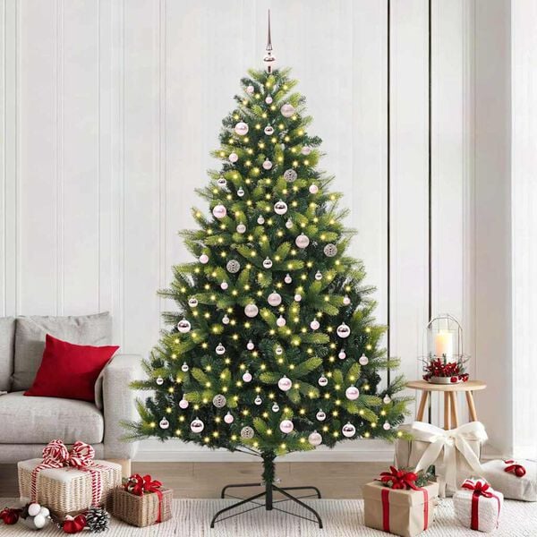 vidaXL Artificial Hinged Christmas Tree 300 LEDs Green 240 cm