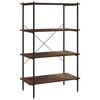vidaXL 4-Tier Shelving Unit Black and Natural 80x40x130 cm