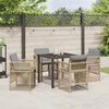 vidaXL Garden Dining Set 5 pcs Beige Poly rattan
