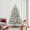 vidaXL Artificial Christmas Tree Green and White 210 cm PVC and Metal