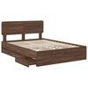 vidaXL Bed Frame with Headboard Brown Oak 150 x 200 cm Engineered Wood