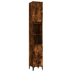vidaXL Bathroom Cabinet Smoked Oak 30x30x190 cm Engineered Wood