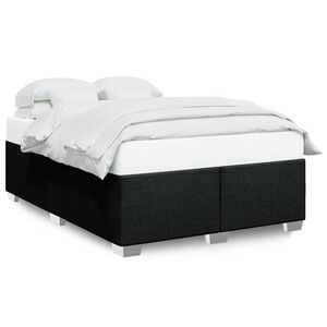 vidaXL Bed Frame without Mattress Black Double Fabric