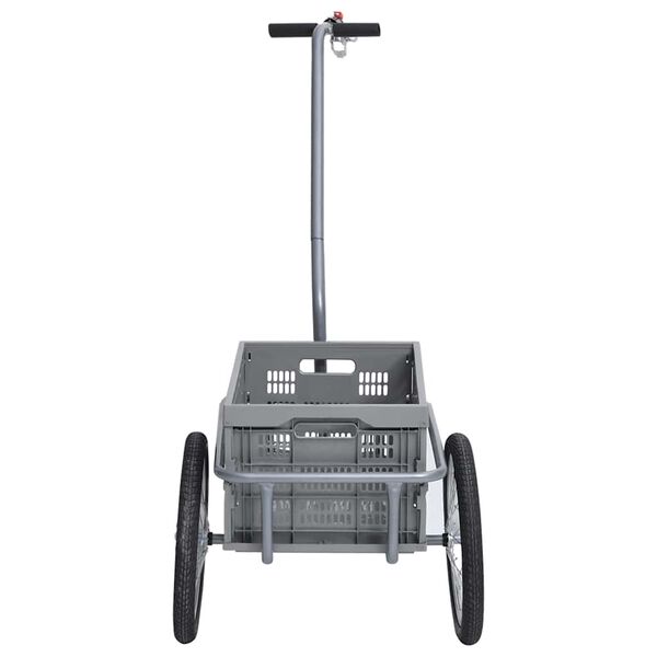 vidaXL Bike Trailer with 50 L Foldable Transportbox Grey 150 kg