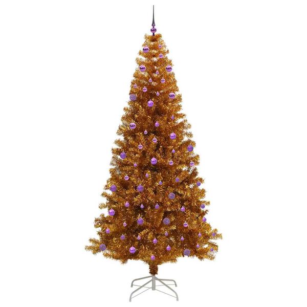vidaXL Christmas Tree with 300 LEDs with Stand Gold 240 cm PET