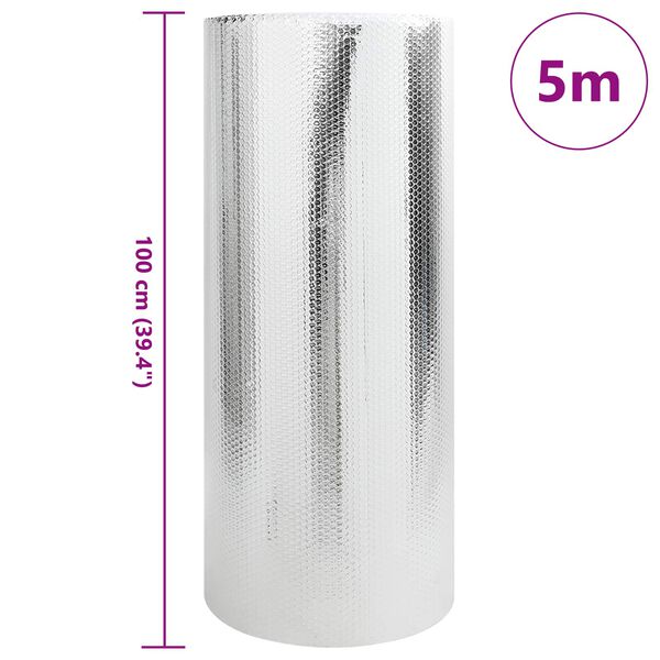 vidaXL Radiator Heat Reflector Silver 5 x 1 m Polyethylene