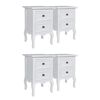 vidaXL Nightstands 4 pcs with 2 Drawers MDF White