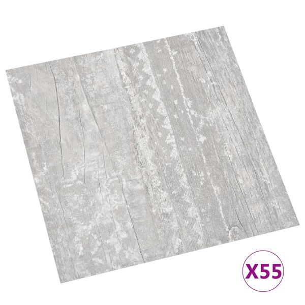 vidaXL Self-adhesive Flooring Planks 55 pcs PVC 5.11 m² Grey