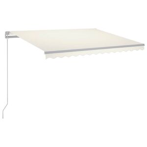vidaXL Retractable Awning Cream 300 x 250 cm Fabric and Aluminium