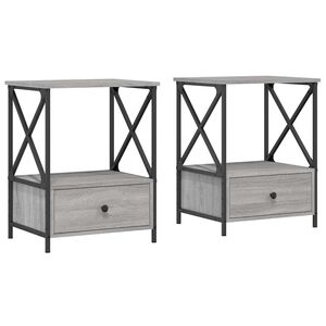 vidaXL Bedside Tables 2 pcs Grey Sonoma 50x41x65 cm Engineered Wood