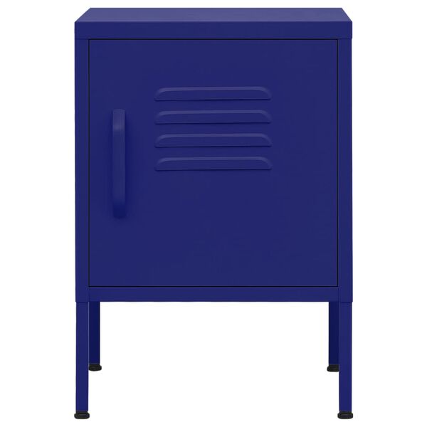 vidaXL Nightstand Navy Blue 35x35x51 cm Steel