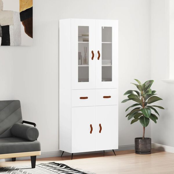 vidaXL Highboard White 69.5x34x180 cm Engineered Wood