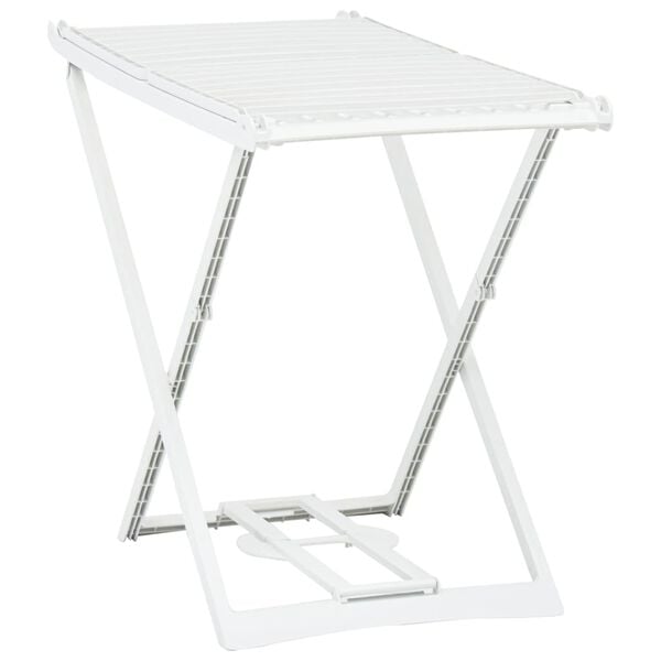 vidaXL Folding Clothes Dry Rack White Plastic